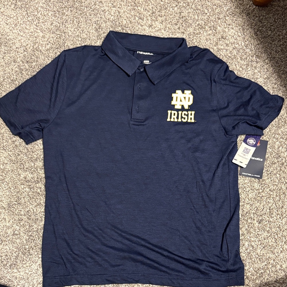 Fanatics Navy Blue Notre Dame Polo Shirt